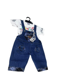 Denim Dungaree with T-Shirt Set